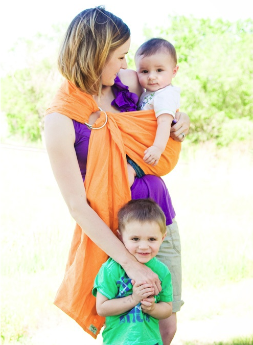 Comfy Joey Boracay Citrus Orange Linen Ring Sling Woven Wraps