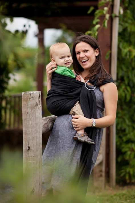 Comfy Joey Cacao Beach Black Sea Linen Ring Sling Woven Wraps