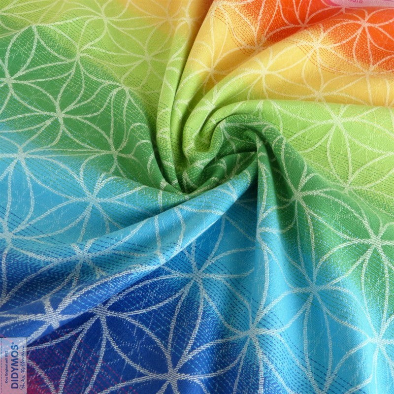 DIDYMOS Flower of Life Rainbow Organic Cotton Woven Wrap