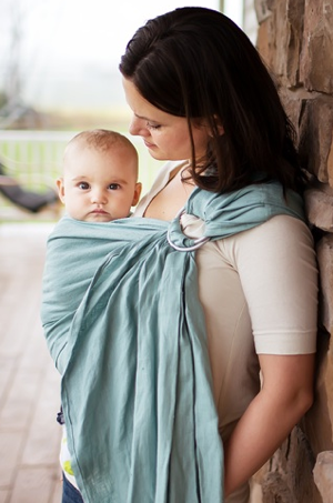Icy Blue Linen Ring Sling