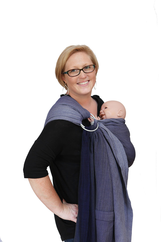 Maya Wrap Blue Ombré Lightly Padded Ring Sling – Woven Wraps